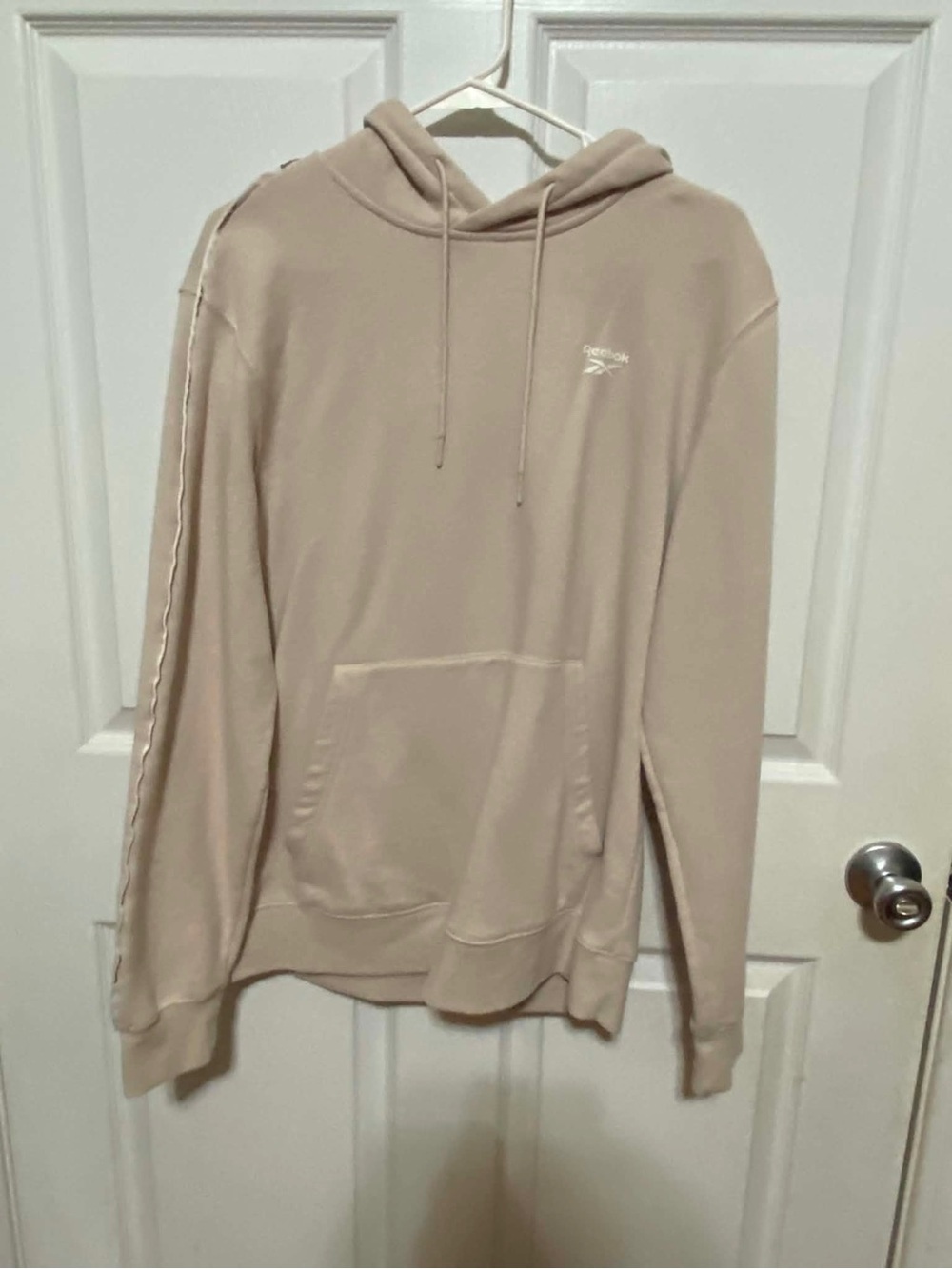 Reebok Men's Taupe Hooded Pullover Sweatshirt